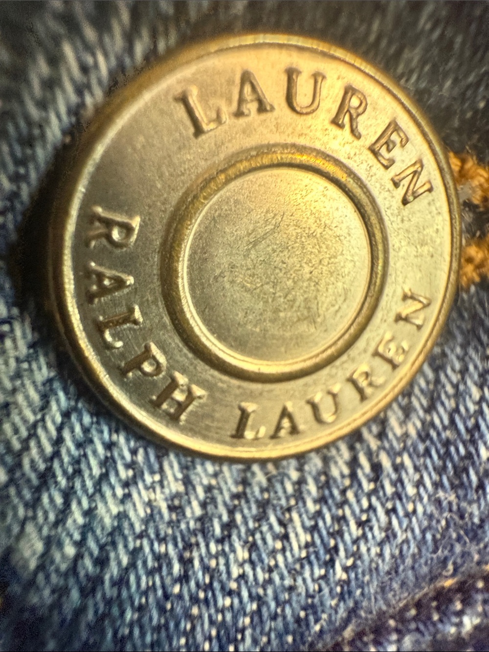 Lauren Ralph Lauren Blue Denim Midi Skirt with Brass Button - Picture 3 of 11
